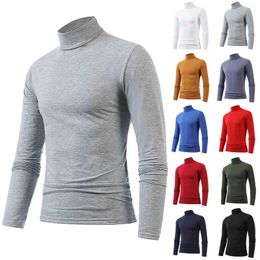 Men's T Shirts Winter Thermo Underwear Casual Base Layer Slim Turtleneck Long Sleeve Tops Pullover T-Shirt Elastic Clothing Pyjamas