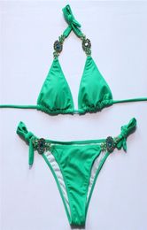 Sexy Brazilian Bikini Luxury Crystal Swimsuit Women039s Swimming Bandage La8233888