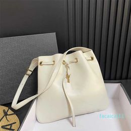 Drawstring bags Women Bucket Leather Shoulder Bag Luxury Crossbody Female Handbags Fashion Letter Purses Cross Body