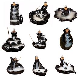 Ywbeyond Ceramic Fragrance Waterfall Porcelain Incense Burner Holder Censer Aromatherapy Smoke Backflow Stick Incense Censer10pcs 3517268