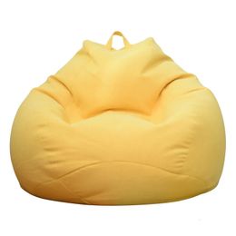 Large Lazy Sofa Cover Chairs Without Filler Linen Cloth Lounger Seat Bean Bag Pouf Puff Couch Tatami Living Room Sofa Cover 240307