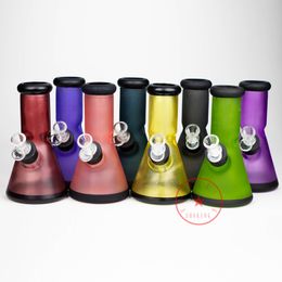 Latest Colorful Pyrex Thick Glass Hookah Shisha Smoking Waterpipe Banger Bubbler Pipe Beaker Filter Dry Herb Tobacco Handle Bowl Portable Innovative Handmade DHL