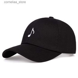 Ball Caps Fashion cotton baseball cap hip-hop hat musical note embroidery wild golf caps summer sun hats dad hat snapback hats gorrasY240315