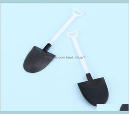 Home Garden Kitchen Dining Bar Flatware Spoons Arrival 100 Pcslot Mini Potted Plastic Disposable Cake Scoop Shovel Shape Dessert S3467132