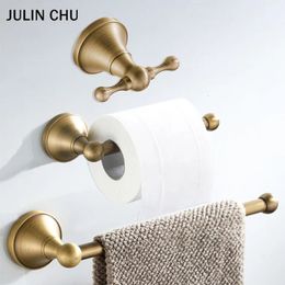 Bronze Bathroom Accessories Sets Antique Brass Wall Mounted Toilet Paper Holder Towel Ring Robe Coat Hook Hardware Set 240304