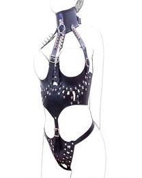 Black PU Leather Dress Breast Bondage Restraints Harness Belt Slave King Sexy Set Adult Sex Furniture Sex Toys For Woman7569370