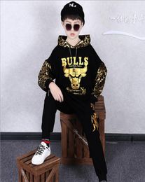 Children039s Clothing New Spring and Autumn Boys Clothes Suit Sweater Long Sleeve Shirt Hiphop Trousers Baby Fashion Sweatsh6156107