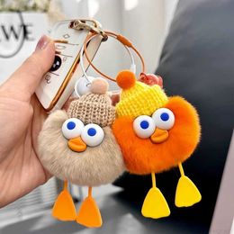 Designer Keychains Lanyards designer Real Rabbit Fur Ball Keychain Soft Fur Ball Lovely Gold Metal Key Chains Ball Pom Poms Plush Car Keyring Bag Earrings Accessorie