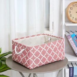 Baskets Fabric Storage Basket Foldable Linen Storage Box for Nursery Home Collapsible Canvas Shelf Basket Wardrobe Bedroom Organisers