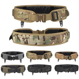 Military Tactical Padded Belt Molle Airsoft Paintball Padded Mens Pilot Waist Belts Outdoor CS War Game Hunting Accessories 240311
