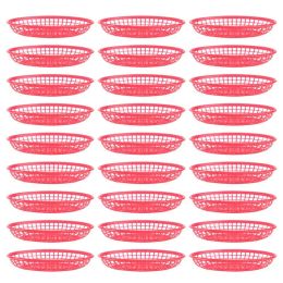 Baskets Baskets Food Serving Plastic Fast Oval Basket For Bowl Bread Holder Fruit Deli Dog Hot Bowls Reusable Burgers Nut Snack Tray