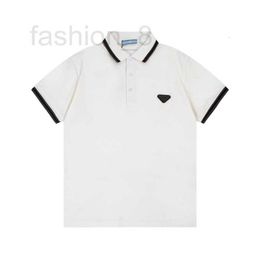 Men's T-Shirts Designer High Quality 24 New Trend Triangle Alphabet Polo Shirt Versatile for Men and Women L5A8