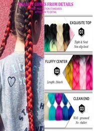 1Pcs Synthetic Ombre Braiding Hair Crochet Braids 24inch 100gpcs Synthetic Kanekolon Two Tone Afro Jumbo braid ha7683364