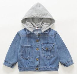 2020 New style fashion children jacket The girl Denim jacket In the fall Take hat clothes2184521