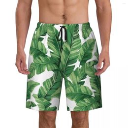 Men's Shorts Banana Leaf Board Summer Tropical Print Casual Beach Man Sportswear Quick Dry Custom Swimming Trunks