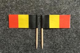 5000 Pieces Belgian Flag Picks Buffet Sandwich Food Party Bar Pub Sticks BELGIUM Flags Cocktail Stick Tooth picks Wood Wooden Tabl7910674