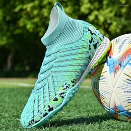 American Football Shoes Outdoor Men Professional Training Boots Ultralight Soccer Kids High Ankle Sneakers Futsal Non-Slip