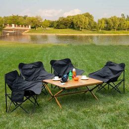 Camp Furniture Portable Camping Chair Outdoor Thickened Cushion Folding Fishing Chairs Soft Stool Seat Comfortable Silla Plegable YQ240315