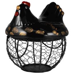 Baskets Egg Basket Wire Storage Chicken Holder Fruit Metal Iron Baskets Organizer Hen Countertop Stand Vegetable Snack Skelter Rustic