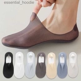 Men's Socks 3 Pairs Mens Boat Summer Ultra-thin Breathable Solid Colour Sock Slippers Comfortable Soft Ice Silk Low Cut Men SokkenC24315