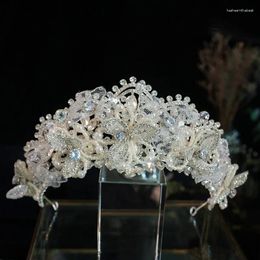 Hair Clips Elegant Wedding Tiara Rhinestone Beaded Luxury Bridal Crown Diadem Headband Accessories Headdress Head Jewelry