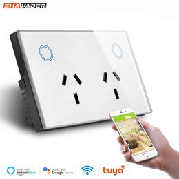 WIFI Tuya Smart Wall Socket SAA AU Electrical Plug Outlet 10A Power Touch Switch Wireless Remote Contorl by Alexa Home 240228