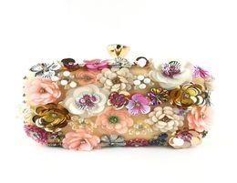 Minere flower beaded jewelry clutch bags fancy Ladies Wedding Bridal purse Evening Bags Handbags Women Crystal Party Dinner Pack9559432