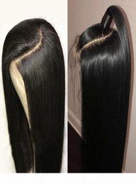 10A quality simulation brazilian hair Lace Front Wigs Straight Pre Plucked Hairline Baby Hair long 13x4 synthetic lace Wigs for bl1318895