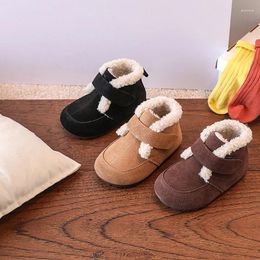 Boots Size22-30 Autumn Winter Styles Plush Children's Warm Shoes Thickened Baby Fashion Boys Girls Cotton-padded