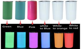 DIY Sublimation Tumbler Glow in The Dark Tumbler 20oz STRAIGHT Skinny Tumbler with Luminous paint luminous Cup Stainless Steel Wat5212922