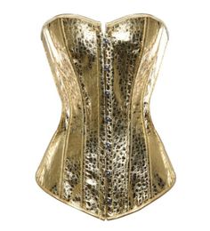 sexy faux leather corset lingerie bustiers top Steampunk gothic punk corset burlesque plus size nightclub costume gold sliver2590113