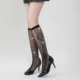 Women Socks Black Sexy Mid-tube Floral Compression Womens Lace Hollow Out Sock Big Tall See Through Fishnet Stockings