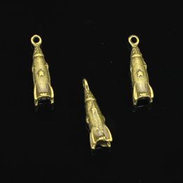 40pcs Zinc Alloy Charms Antique Bronze Plated rocket spaceship missile Charms for Jewellery Making DIY Handmade Pendants 24 9 9mm192x