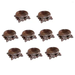 Jewelry Pouches 9 Pieces Mini Wooden Stand For Crystal Sphere Display Ball Holder Rock Decor