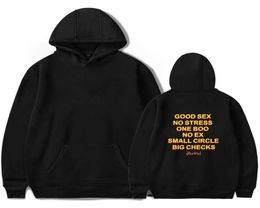 Good Sex No Stress One Boo No Ex Small Circle Big Cheques Hoodies Men Funny Print Pullover Streetwear Hoodie WomenMen X06018921212