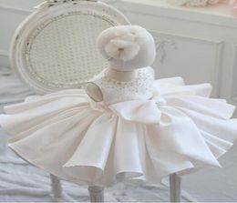 Baby Girl Christening Dress For Baptism Wedding Big Bow Layered Tulle Newborn Party Wear Infant Princess 1 Year Birthday Dress7281503