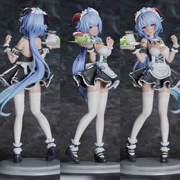 Anime Manga Genshin Impact Game Maid Ganyu Animated Action Figure Model Table Decoration Collect Birthday Christmas Gifts For Friends And Cl YQ240315