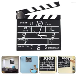 Wall Clocks Office Decor Living Room Props Movie Clapper Clock Dining Wood For Large Man Bedroom