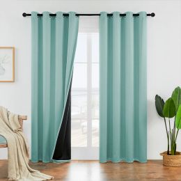 Curtains 1 Pc Blackout Curtain, Thermal Insulated,Room Darkening And Light Reducing Curtain, For Study Bedroom Kitchen Living Room Decor