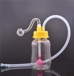 1PCS Acrylic plastic Water Bongs Hookah Pocket Plastic oil burner Bong Unbreakable mini recycler bongs with hose5534721