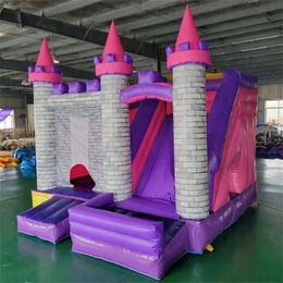 Outdoor Trampolines Inflatable Children Bounce House Cartoon Trampoline Jumping Castle with Slide PVC Bounce Combo for Kids Air Blower free ship to your door