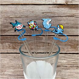 Drinking Sts Halloween Ocean Fish Sile St Toppers Accessories Er Charms Reusable Splash Proof Dust Plug Decorative 8Mm Drop Delivery Otumr