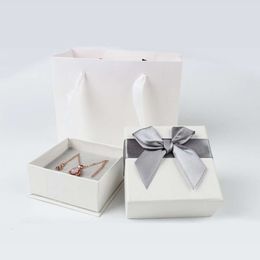Korean Edition Ring Necklace Creative Fashion Bow Smooth Jewelry Box