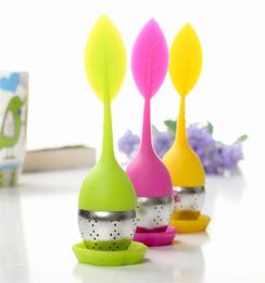 silicone tea infuser Leaf Silicone Infuser Food Grade make tea bag Philtre creative Stainless Steel Tea Strainers DHL 142 G21547765