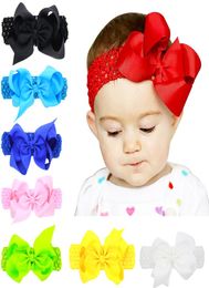 5inch 12cm solid grosgrain ribbon JOJO bow bandanas elastic woolen wide headband with bows9157479