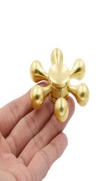 Six Arms Molecule Shape Metal Hand Finger Spinner Spinning Top Novelty Gryo Toys2742816