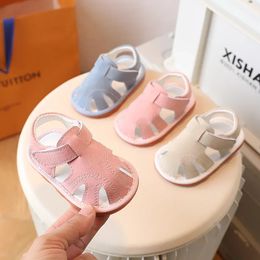 With Sound 0-2 Years Baby Sandals Summer Toddler Boy Girl Beach Shoes born Infant First Walkers Close Toed Sandals For Baby 240229