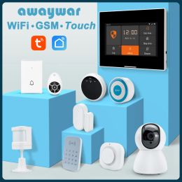 Kits Tuya smart home alarm system WiFi GSM Security Protection Burglar kit smart life APP Remote Control OTA with Siren Motion sensor