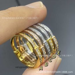 Tifaniym classic Higher version Difu Ni Xiaoxiao Full Diamond U shaped Lock Ring Female Celebrity High Rank and Netizens 71K3