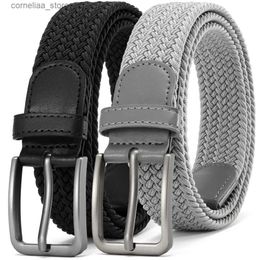 Belts 125cm Mens Elastic Belts WomenS Belt Unisex Casual Woven Belt for Outdoor Rock Climbing Training Work Paired with Jeans BeltY240315